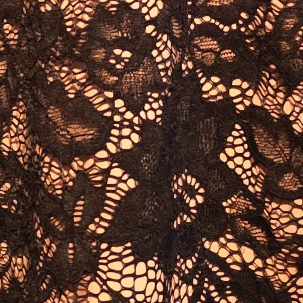 Womens Summer Dresses Sleeveless Black Floral Lace Ruffle Hem Cami Dress Short - Picture 5 of 6